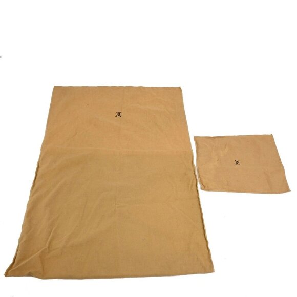 LOUIS VUITTON Logo 10 Set Dust Bag Drawstring Canvas Cotton Beige Brown - Picture 16 of 16